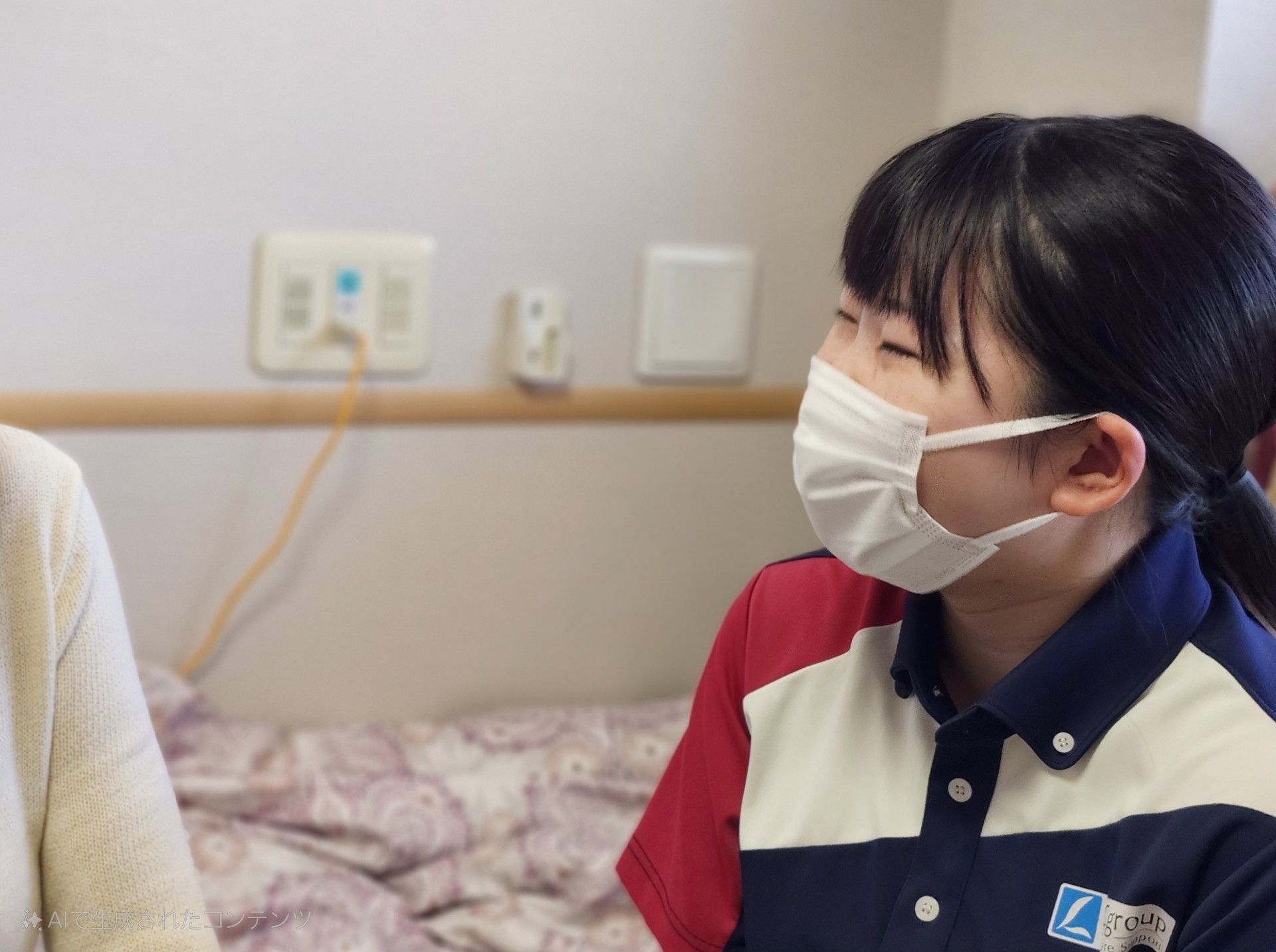 笑顔で話すスタッフ