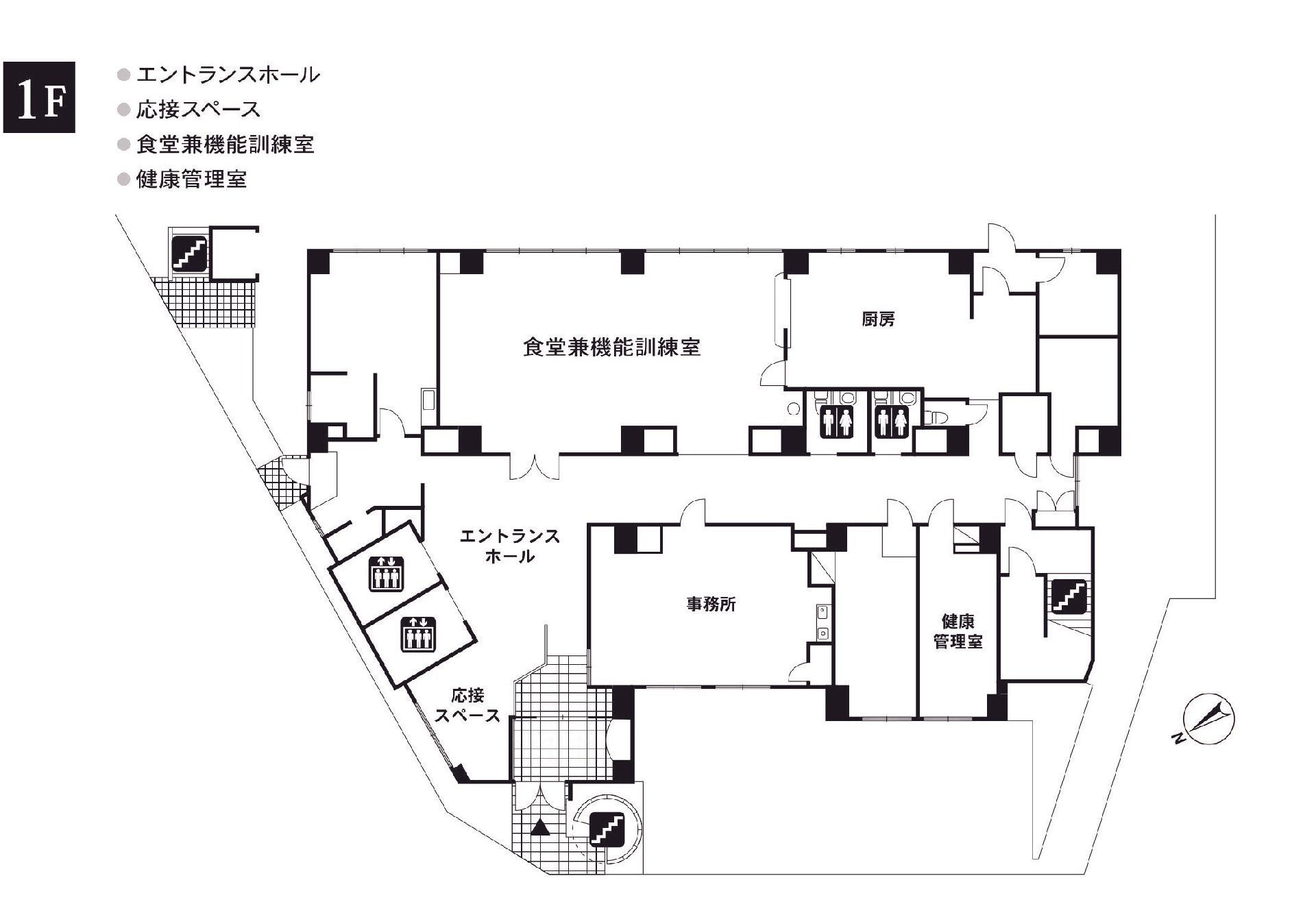 ライフコミューン西葛西の1Ｆのフロアマップ