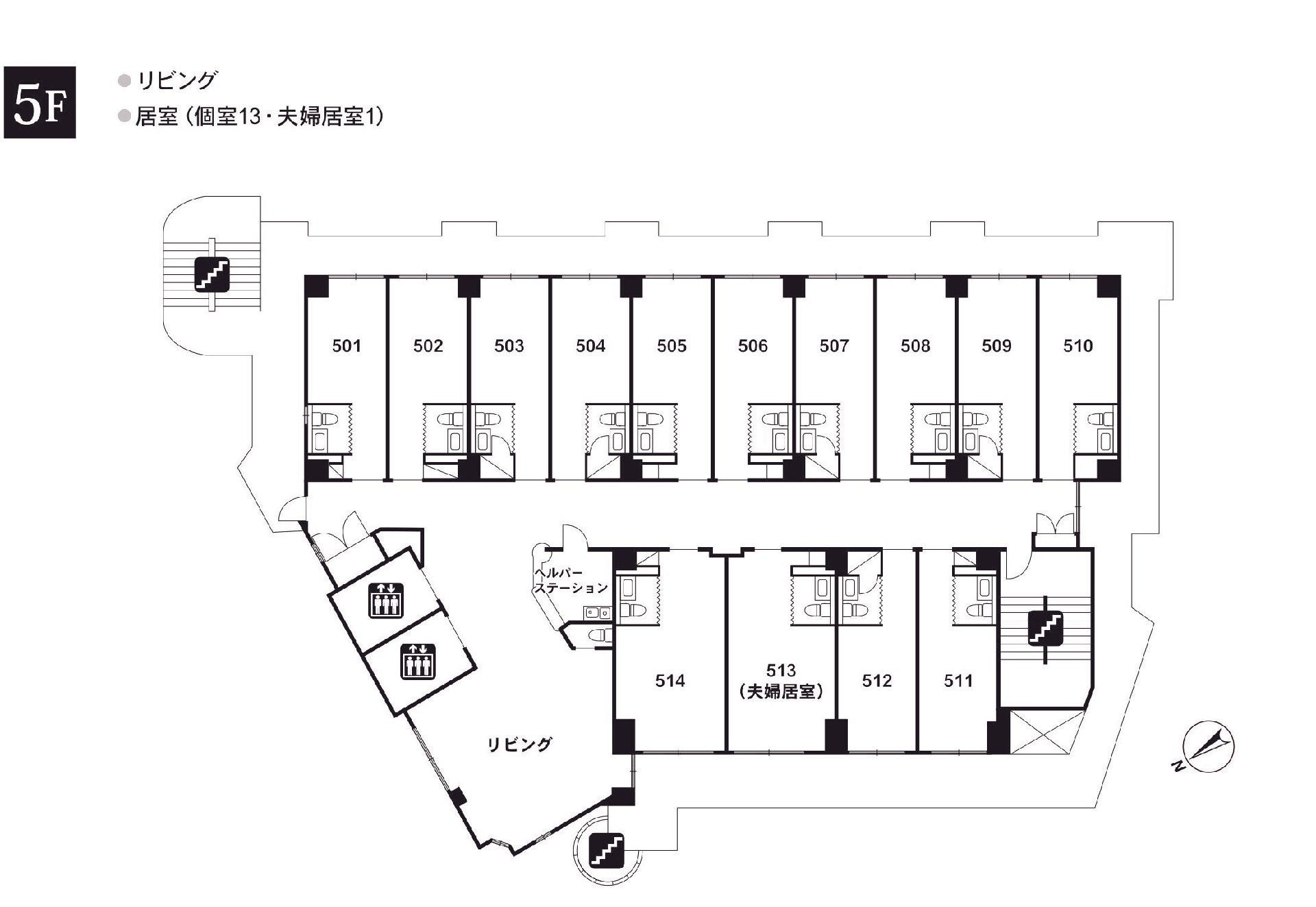 ライフコミューン西葛西の5Ｆのフロアマップ