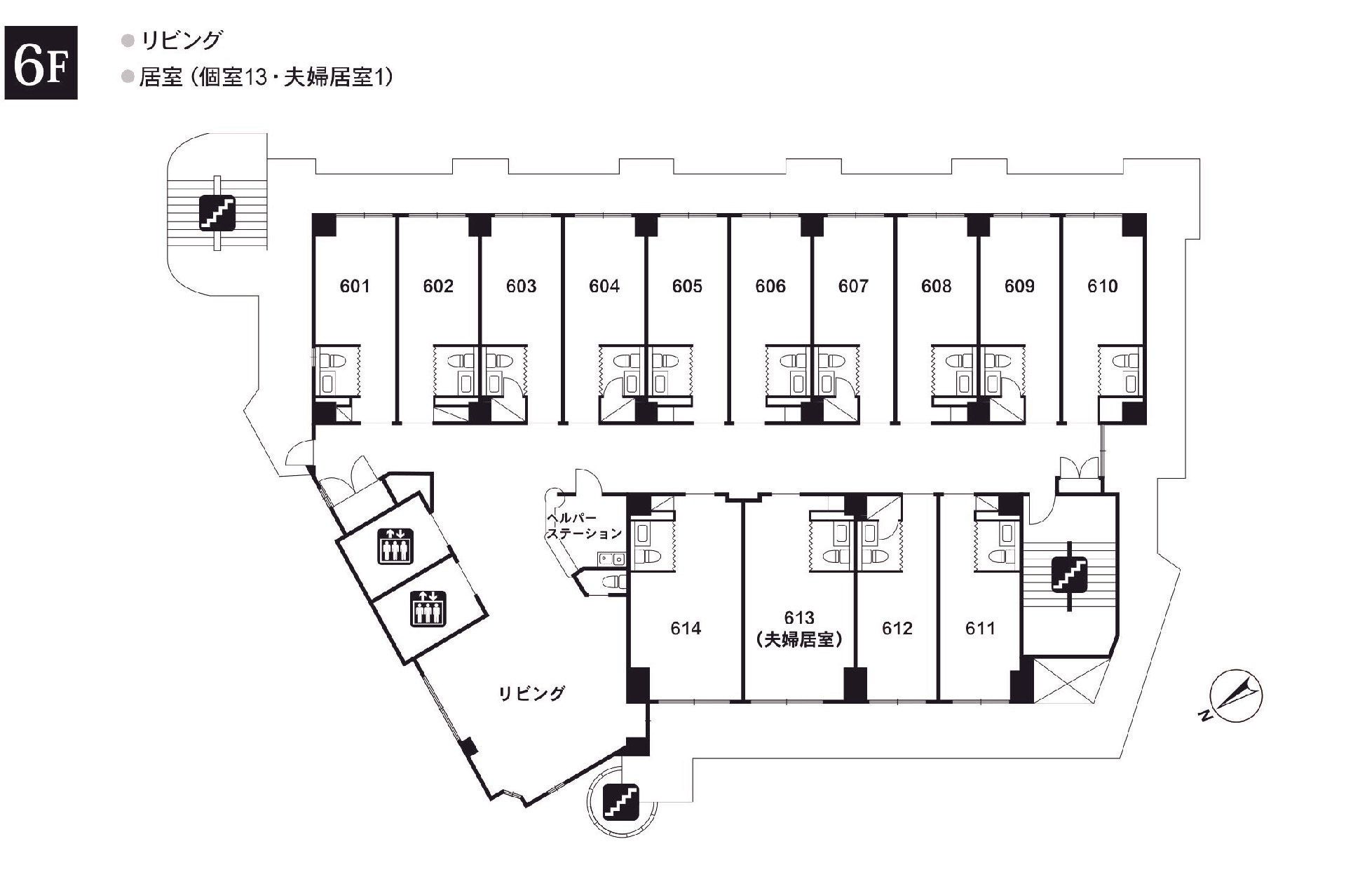 ライフコミューン西葛西の6Ｆのフロアマップ