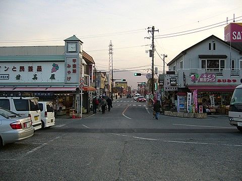 懐かしい雰囲気の商店が軒を連ねている。ぶどうの産地なので、周辺に見学ができるワイン工場などがあり、来訪者様と観光気分を楽しんでいただける。