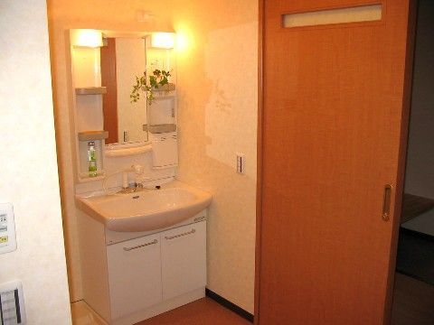 「ルミノーサ三条小川」の居室。洗面台を完備している。