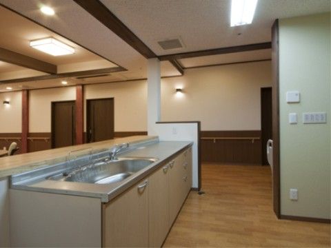 手すりのあるキッチン