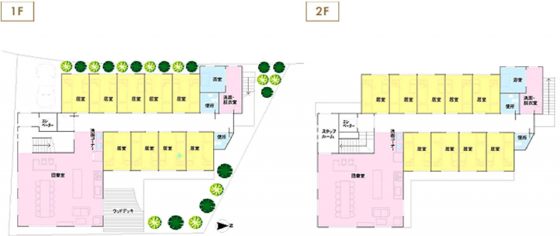 1階と2階の間取り図