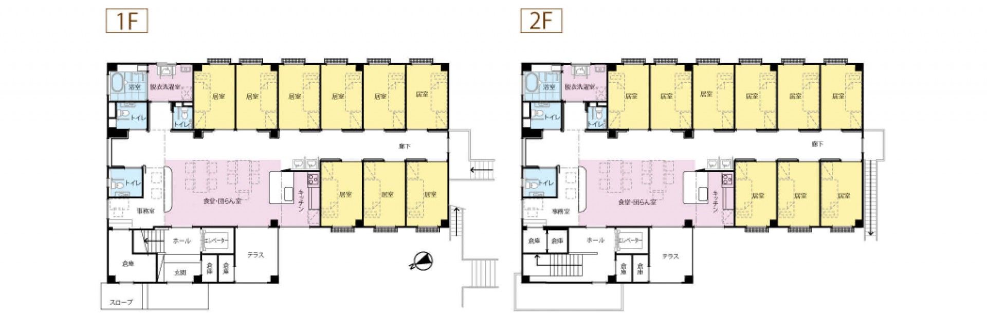 1階と2階の間取り図