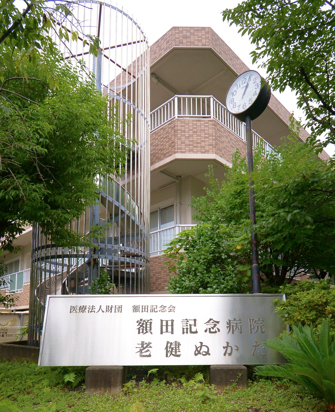緑に囲まれた建物正面
