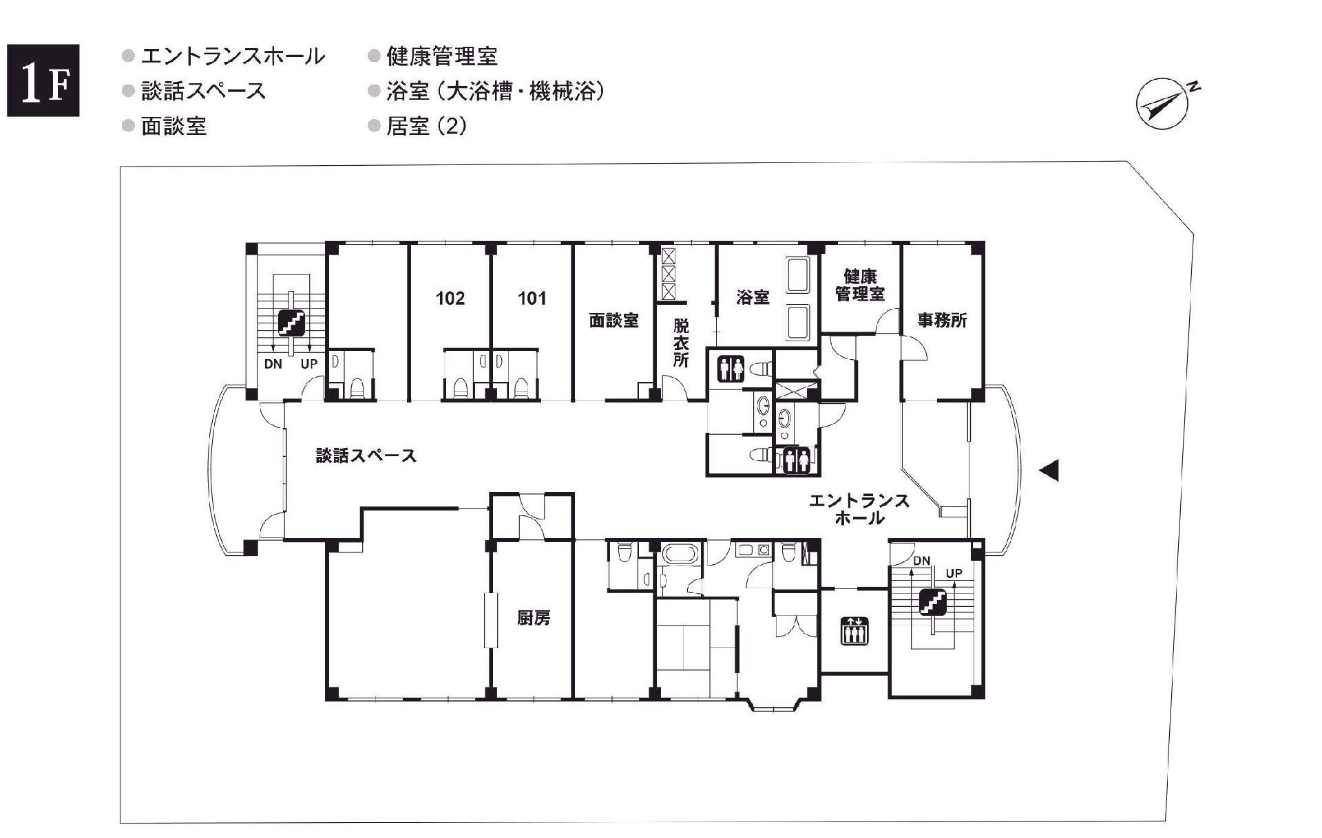 ライフコミューン大宮北の1Ｆのフロアマップ
