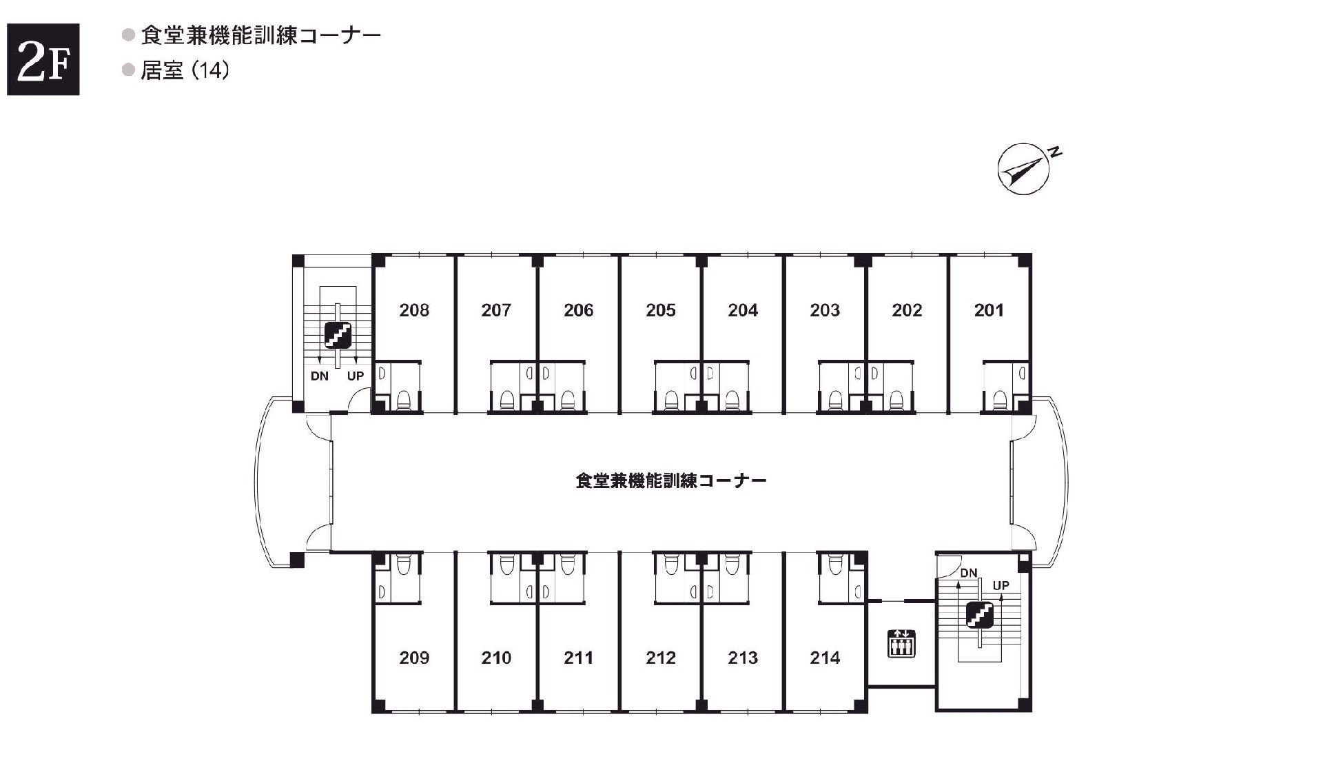 ライフコミューン大宮北の2Ｆのフロアマップ